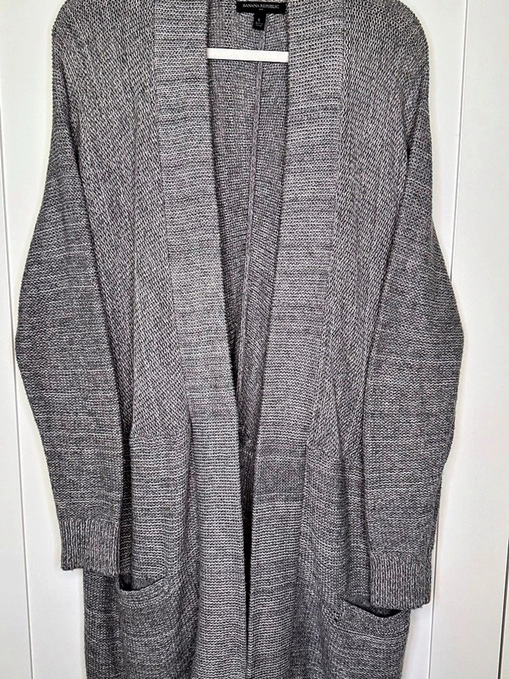 Banana Republic Textured Gray Open Front Cardigan - Grunge / Fairy Grunge Size L